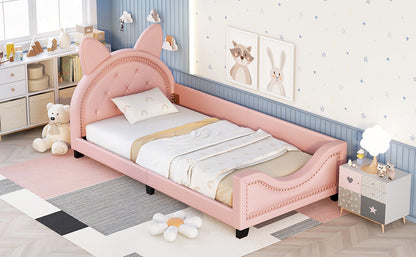 Single Cushioned Sofa Bed With Cardboard Ear Shaped Headboard