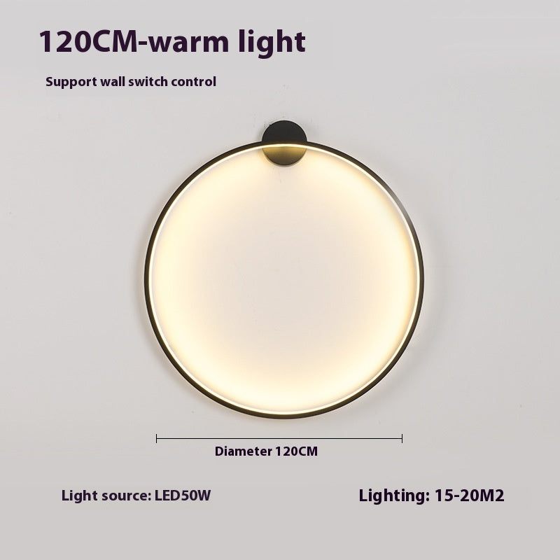 Minimalist Round Bedroom Bedside Lamp Wireless Living Room Sofa Background Wall Hotel Decorative Wall Lamp