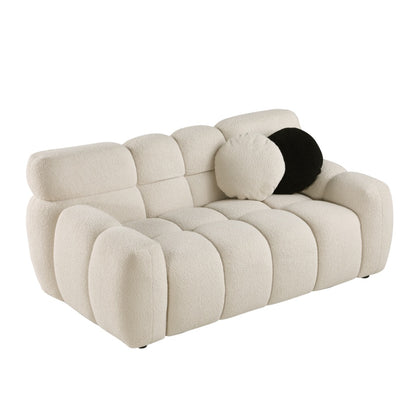 64.96 Length ,35.83inch Deepth ,human Body Structure For USA People, Marshmallow Sofa,boucle Sofa ,2 Seater, BEIGE BOUCLE