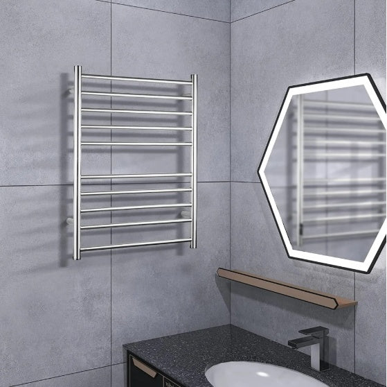 Silver Heated Towel Rack