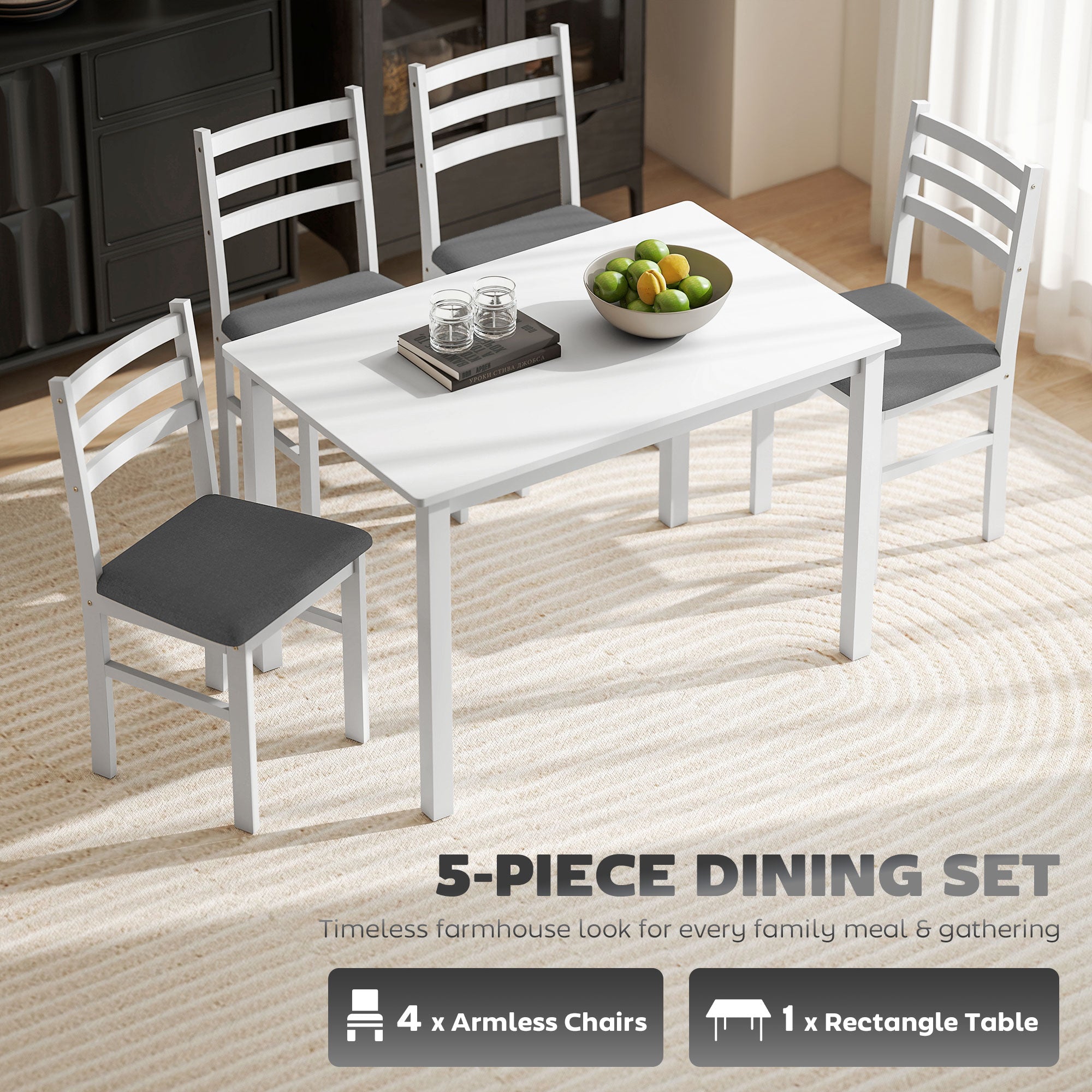White Farmhouse Dining Set