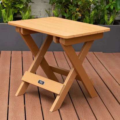 TALE Adirondack Portable Folding Side Table Square All-Weather And Fade-Resistant Plastic Wood Table Perfect For Outdoor Garden;  Beach;  Camping;  Picnics