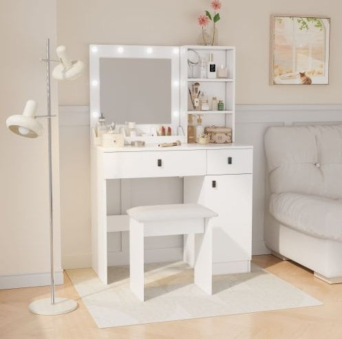 White Nordic Vanity Desk