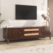Wood Rattan Media Console