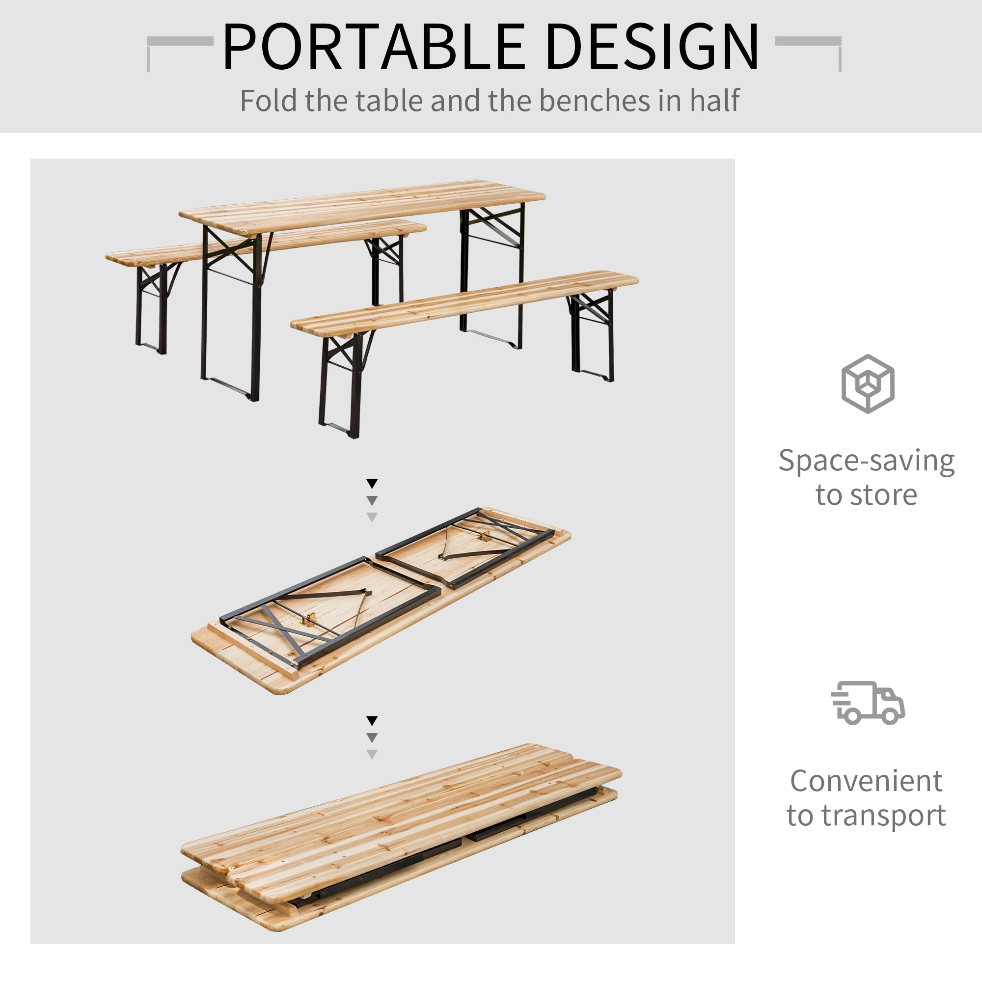 Wooden Outdoor Picnic Table