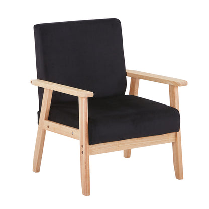 Velvet Accent Chair Relaxing Armchair With Solid Wood Frame For Living Room