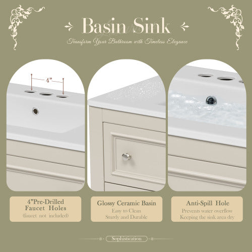 Wood Adjustable Bathroom Vanity