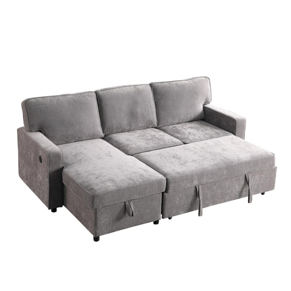 Grey Chenille Sleeper Sofa