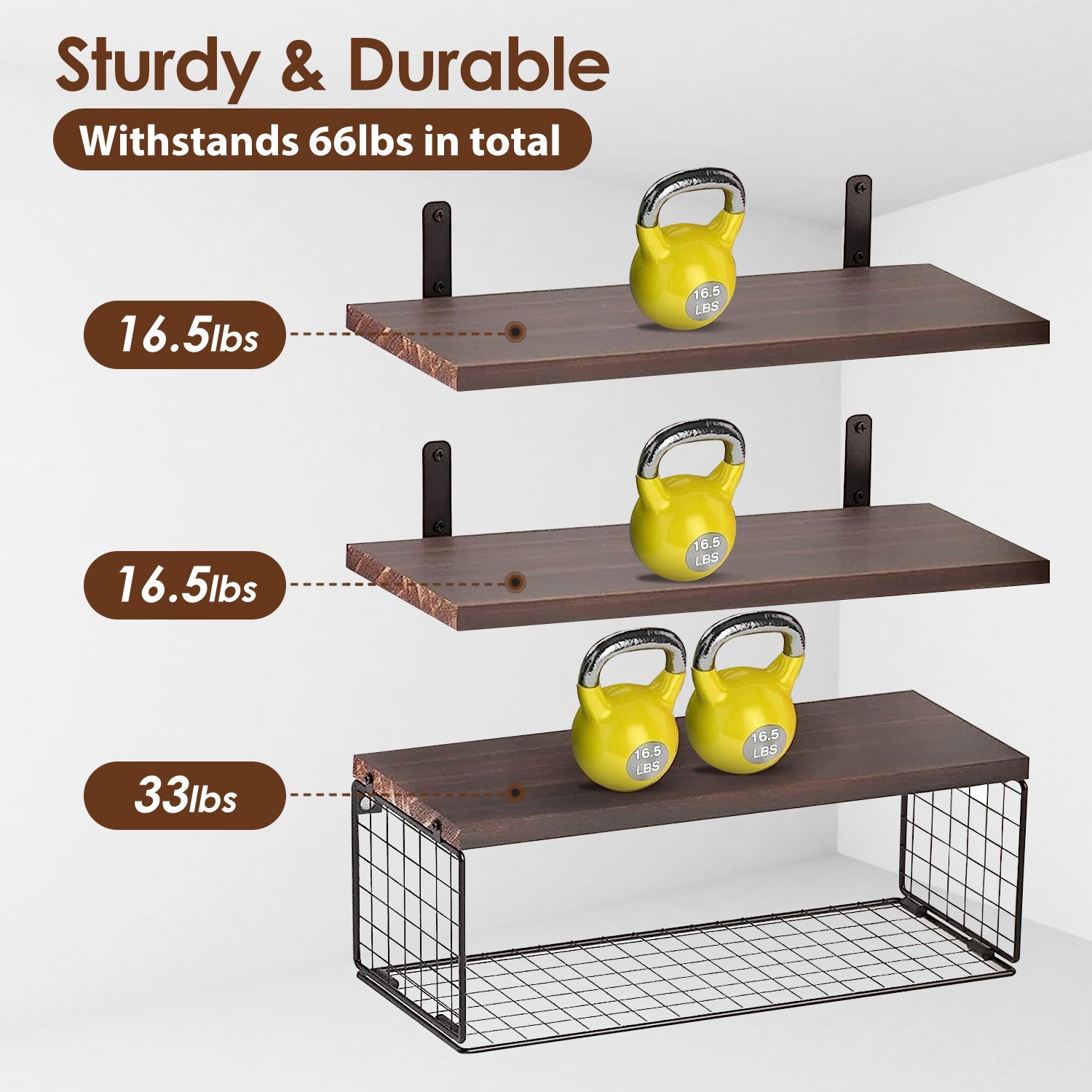Black Basket Wall Shelf