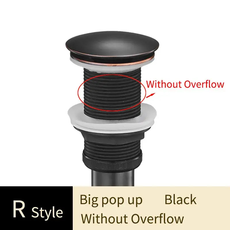 Black matte pop-up drain with no overflow for bathroom sink decorbites brass bathroom decorative tree motif design