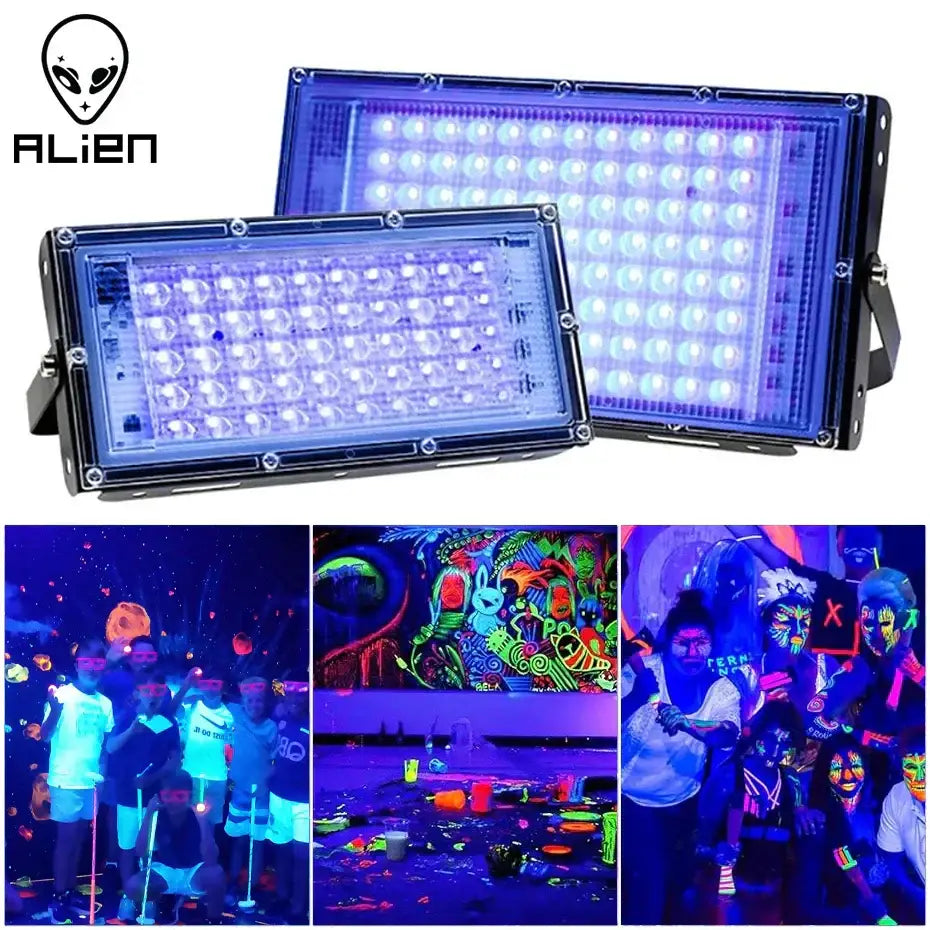 Alien brand decorbites 100w led uv blacklight rectangular panels with bright blue leds for blacklight stage effect