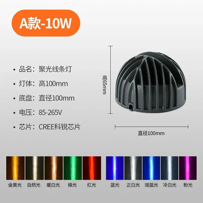 Black plastic dome-shaped decorbites 10w led spotlight with ribbed design for modern white corridor wall light