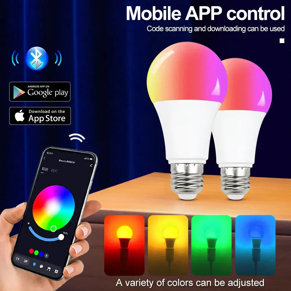 White led light bulbs with metallic screw bases for decorbites 12w rgbw bluetooth smart bedroom color decor use
