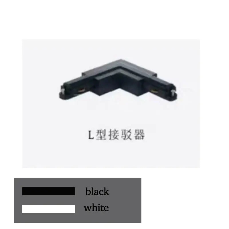 Black aluminum l-shaped track rail spotlight fitting for modern kitchen rail spotlight system