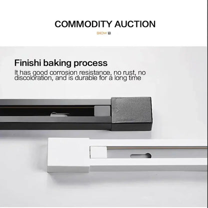 Modern black and white aluminum rail spotlight fitting with sleek design for kitchen track rail spotlight lighting
