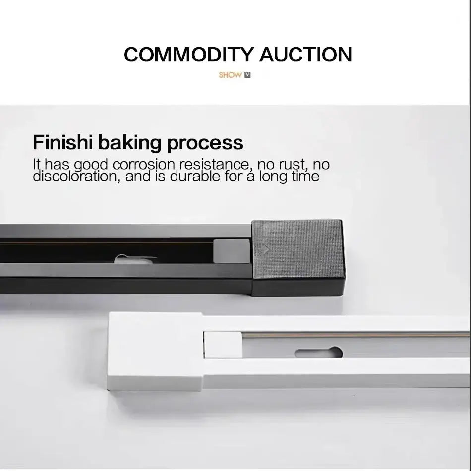 Modern black and white aluminum rail spotlight fitting with sleek design for kitchen track rail spotlight lighting