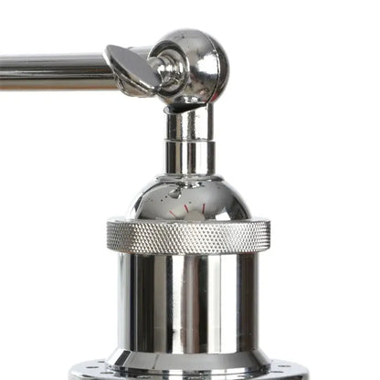 Shiny chrome-finished adjustable wall-mounted towel rack with textured grip ring complements modern led wall lamps