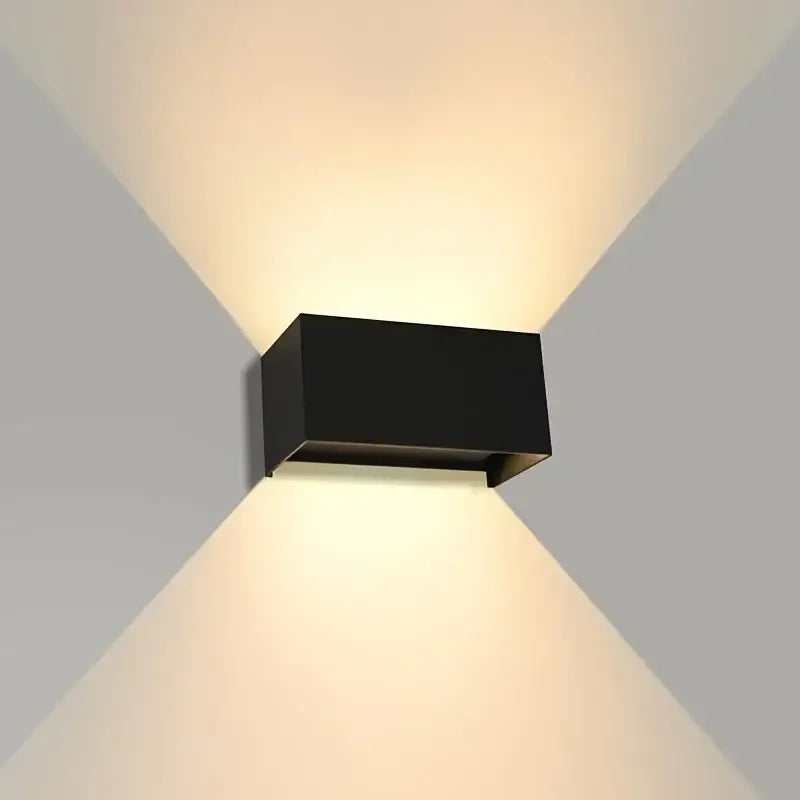 Modern black minimalist 24w led wall light outdoor sconce with sleek rectangular design for wall mounting