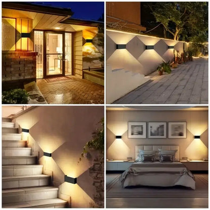 Modern black minimalist 24w led wall light outdoor sconce with warm white 24w led rectangular wall light design