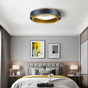 Modern black and gold led ceiling lamp with sleek circular design and integrated led bulb for home office lighting
