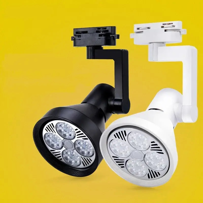 Modern black and white 35w led ceiling spot light with adjustable arms and multiple bright light-emitting diodes