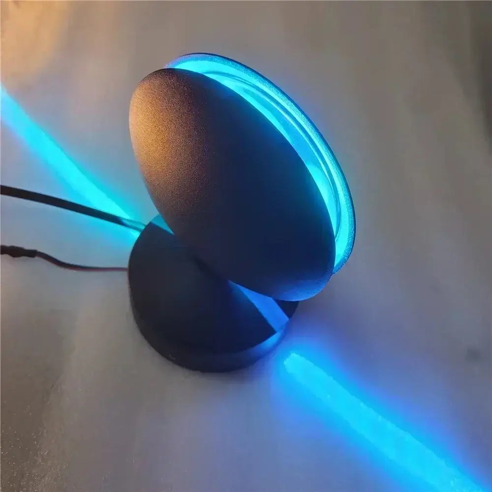 Modern white spherical window wall lamps with frosted glass and blue led wall sconce for hallway lighting