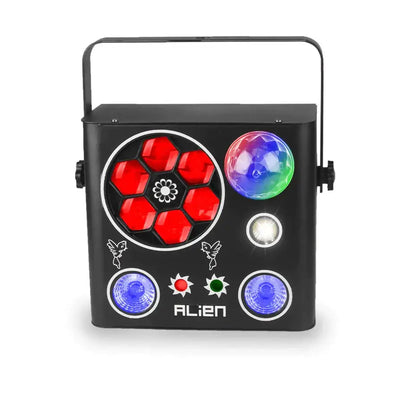 Black alien led light panel with red blue and rainbow lenses in floral pattern for decorbites 5in1 led stage lighting