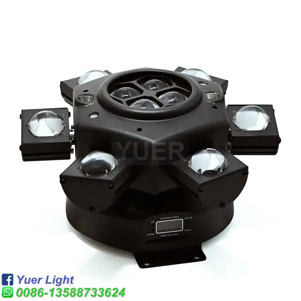 Black yuer light led 6-head moving beam light with reflective lenses and digital control panel for stage lighting effect