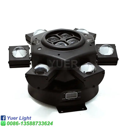 Black yuer light led 6-head moving beam light with reflective lenses and digital control panel for stage lighting effect
