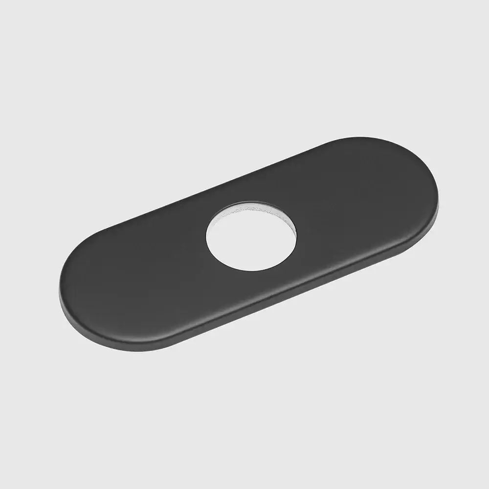 Black matte finished oval kitchen faucet escutcheon with central hole for decorbites bathroom sink deck plate