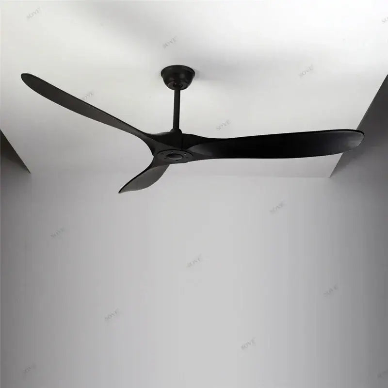 Black DecorBites™ 60 inch vintage wood ceiling fan with sleek modern blades and remote control no light wood ceiling fan