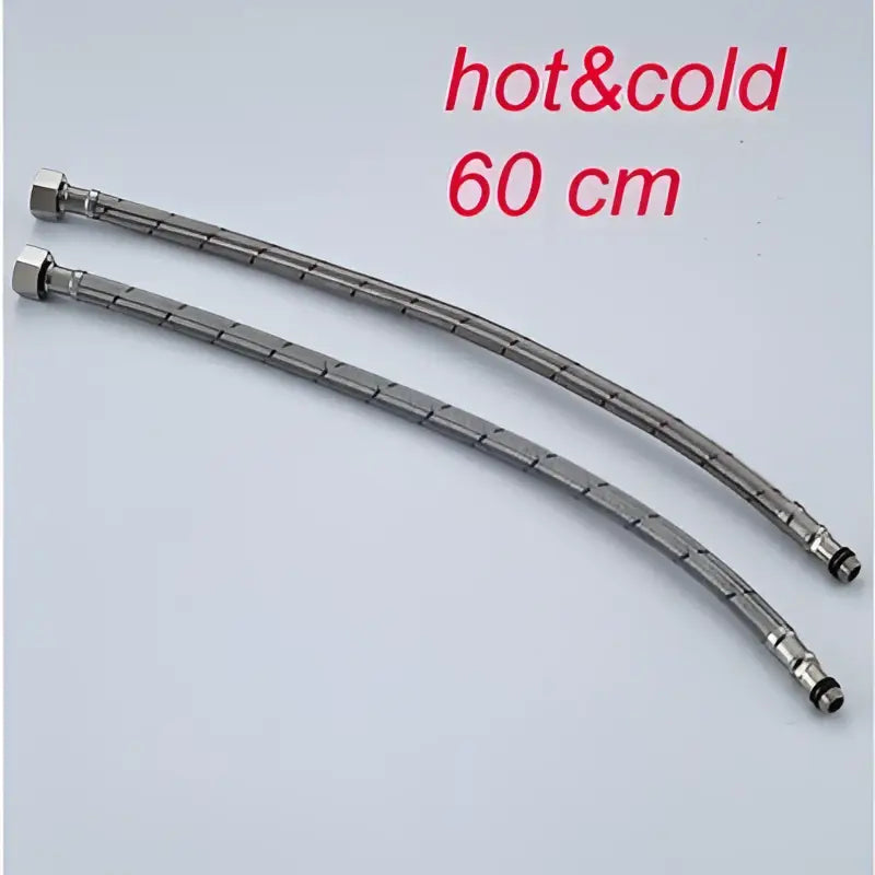 Decorbites 60cm stainless steel plumbing hose with silver braided metal for hot and cold water supply
