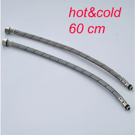 Decorbites 60cm stainless steel plumbing hose with braided design and metallic threaded connectors for hot and cold water