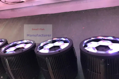 Black cylindrical decorbites 60w bee eyes beam par light with hexagonal purple and white led panels for stage use