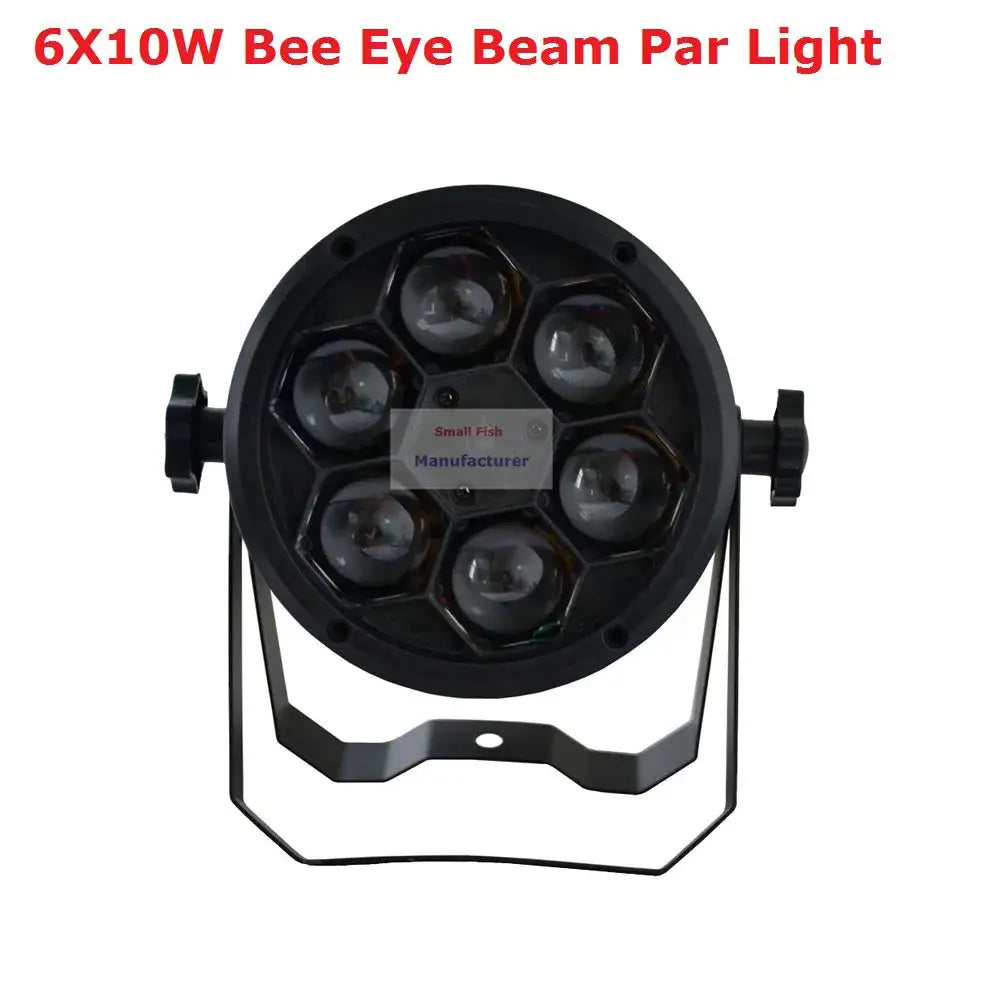 Black 60w bee eyes beam par light with six hexagonal lenses and mounting bracket for stage dj disco use