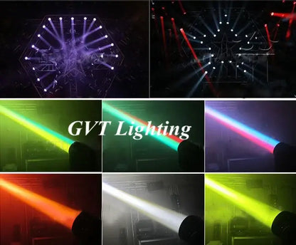 Decorbites™ 60w super beam led moving head light emitting vibrant purple red green blue orange and white beams for stage lighting