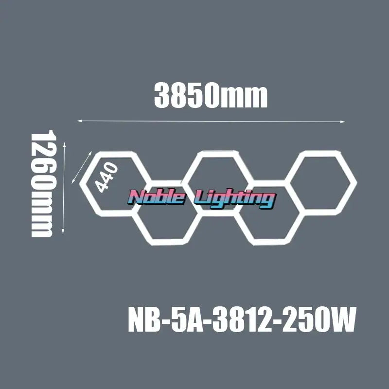 White hexagonal led hexagrid light fixture with 6500k led for workshop gym studio by DecorBites with 2 year warranty