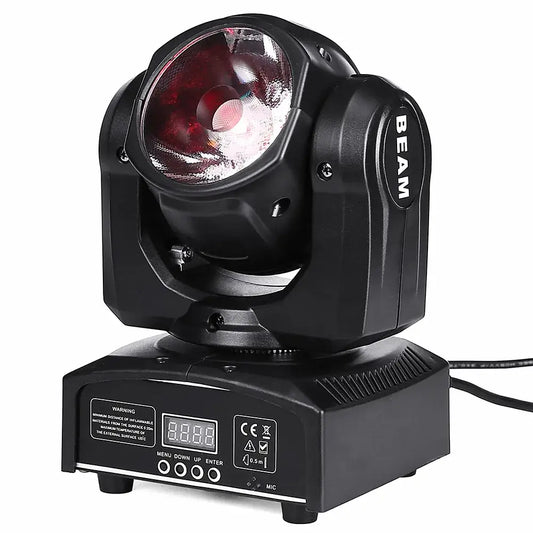 Black beam brand decorbites 65w rgbw 4in1 beam moving head light with red lens and digital display on base