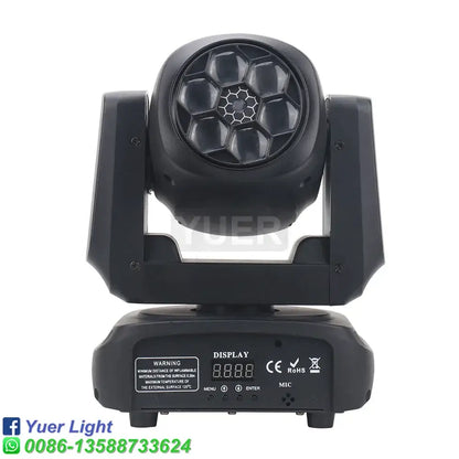 Black yuer light led moving head spotlight with hexagonal lens array and control panel for 6x15w rgbw bee eye stage use
