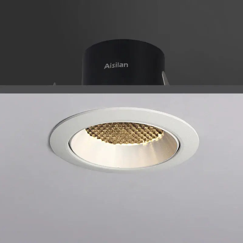 Decorbites™ 7.5cm recessed led downlight with gold honeycomb led panel and black fixture for living room bedroom ceiling spot