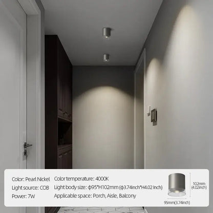 Pearl nickel cob led recessed ceiling light with 4000k warm white illumination high cri decorbites 7w high for living room