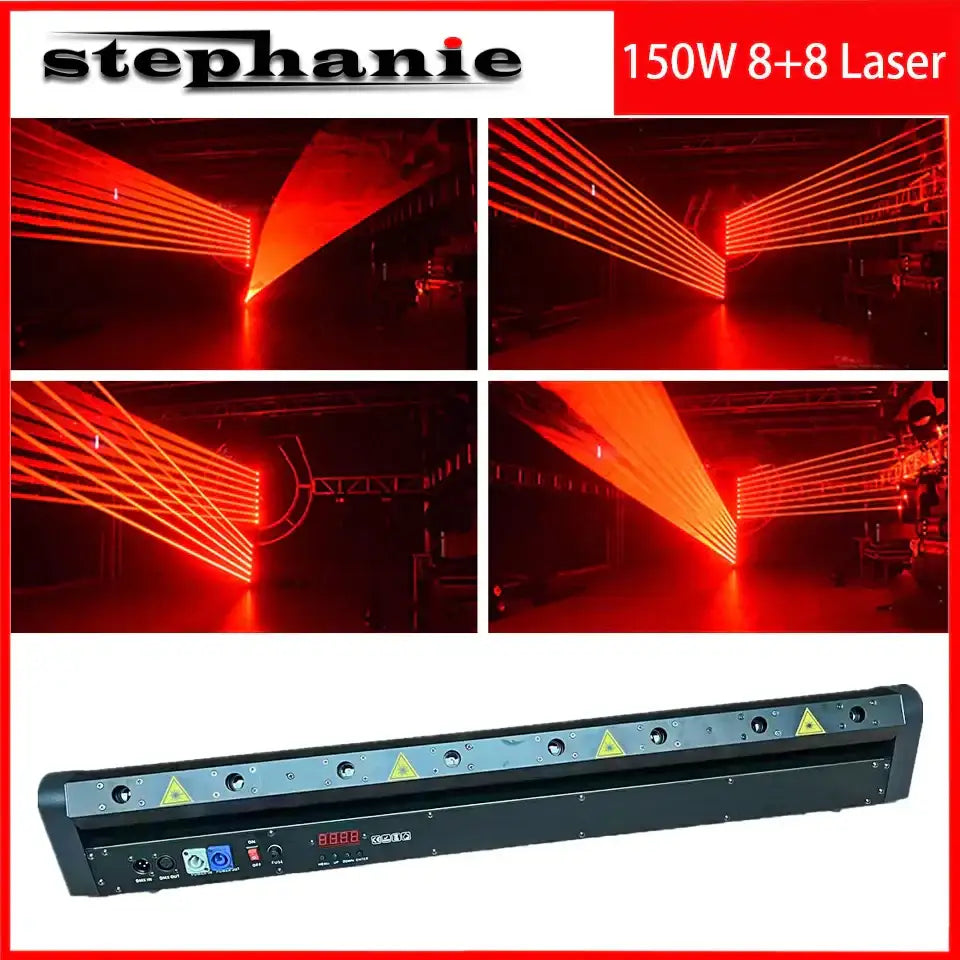Black stephanie 150w 8+8 red eyes beam laser light bar for decorbites laser moving head dj disco stage lighting