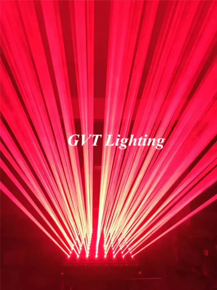 Decorbites™ 8-lens rgb laser array moving head light with radiant red and gold beams for stage lighting and parties