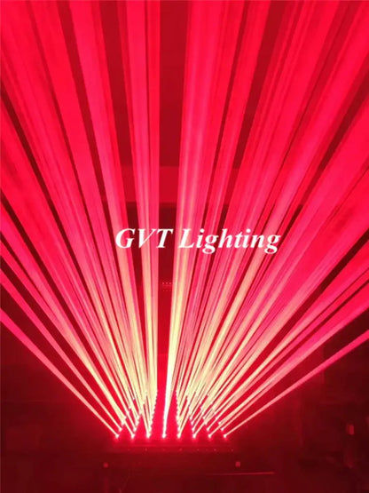 Decorbites™ 8-lens rgb laser array moving head light with radiant red and gold beams for stage lighting and parties