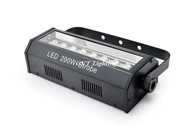 Black led strobe lamp with 200w rectangular housing and multiple circular leds for party disco bar lighting