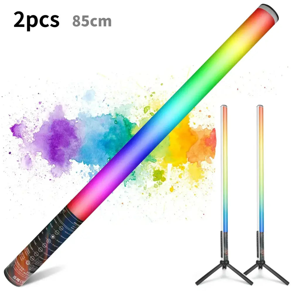 DecorBites 85cm rainbow color-changing mood lighting sticks with adjustable gradient for party and stage lighting