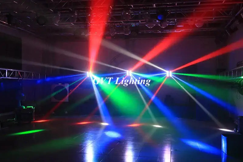 Rgb laser light projector from decorbites 8x10w led spider stage lights emitting red green and blue beams for ktv disco dj use