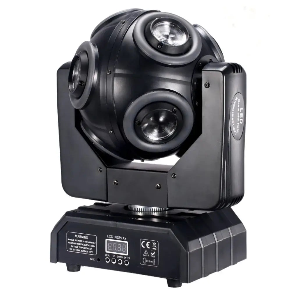 Black 8x15w moving head beam spotlight with spherical housing and multiple lens arrays for dj stage lighting