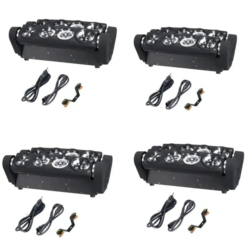 Black led light bar with six clear circular lenses in a row for decorbites 8x15w rgbw spider stage light