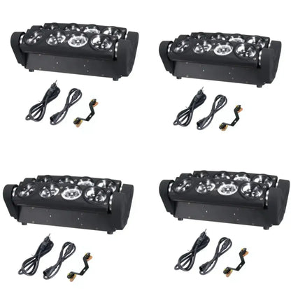 Black led light bar with six clear circular lenses in a row for decorbites 8x15w rgbw spider stage light